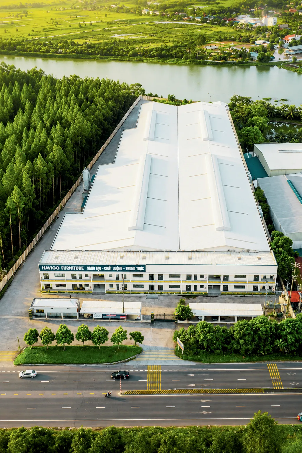 Aerial view of the HAVICO factory in An Lao, Hai Phong